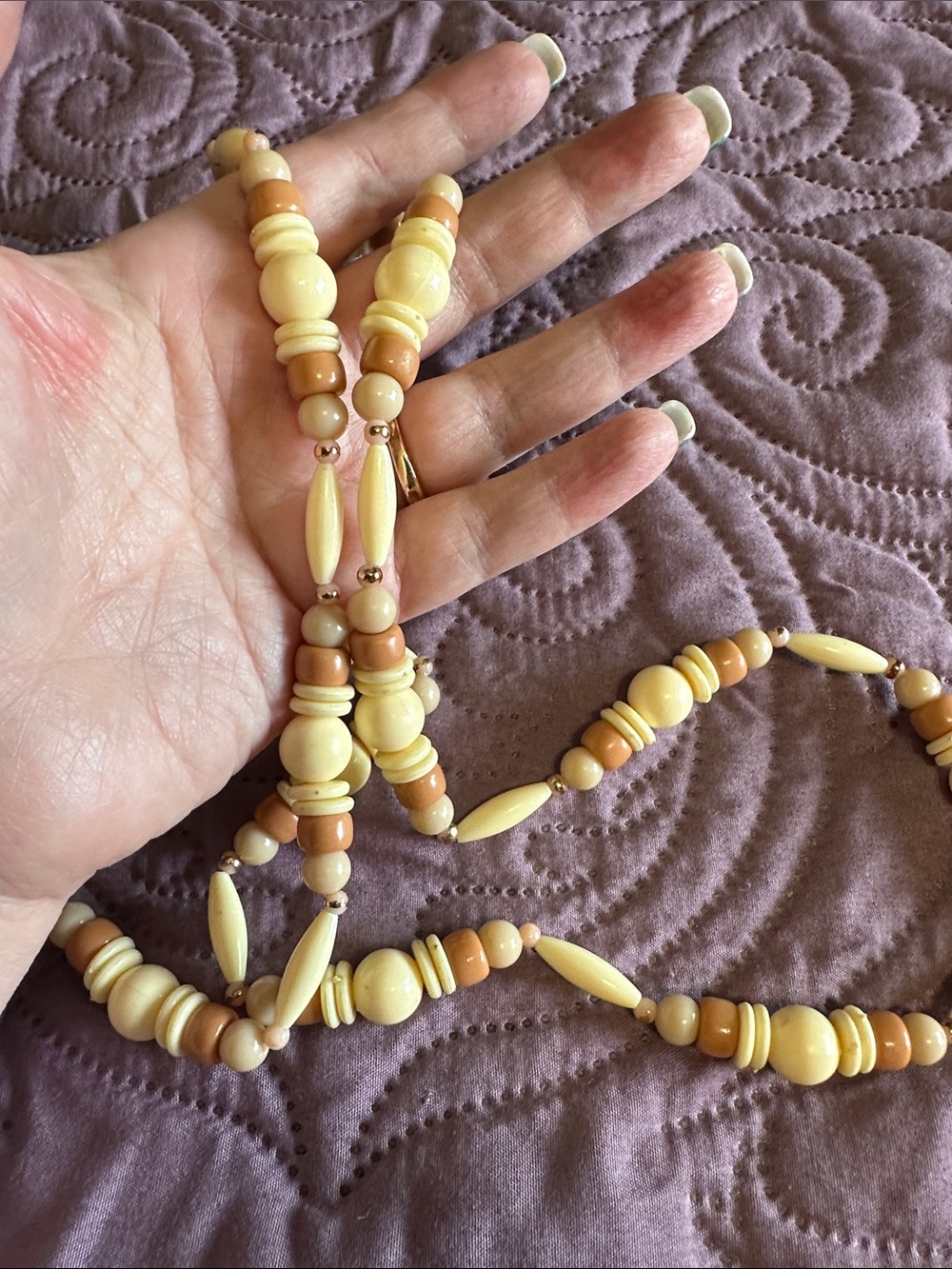 1970s plastic beaded necklace. If you’re into vintage jewelry